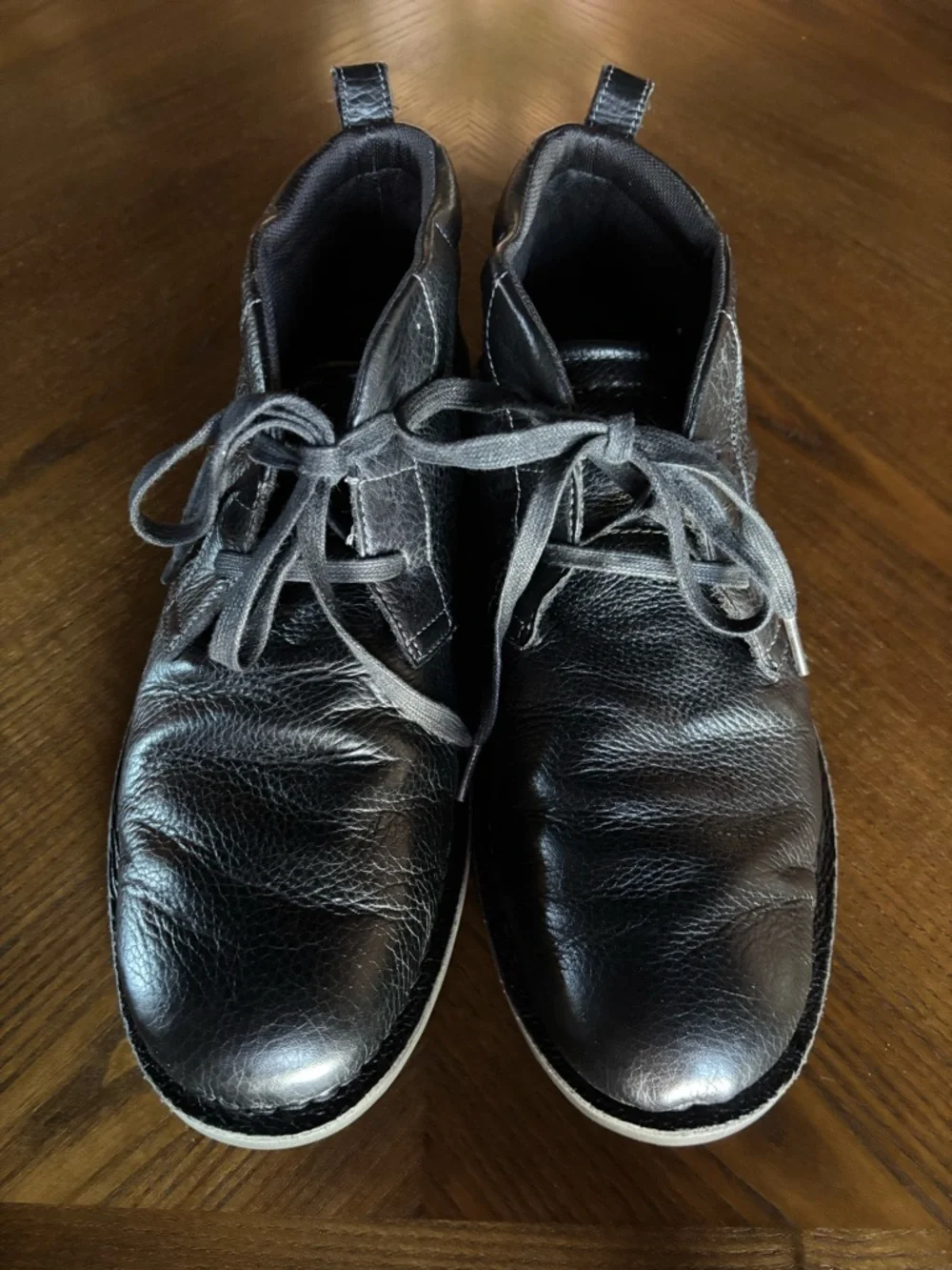 Rockport Classic Break Chukka Boots Black Leather Size 9W Walkability Lace Up